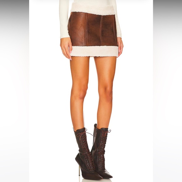 Lovers and Friends Luanne Mini Skirt in Walnut - Picture 2 of 7